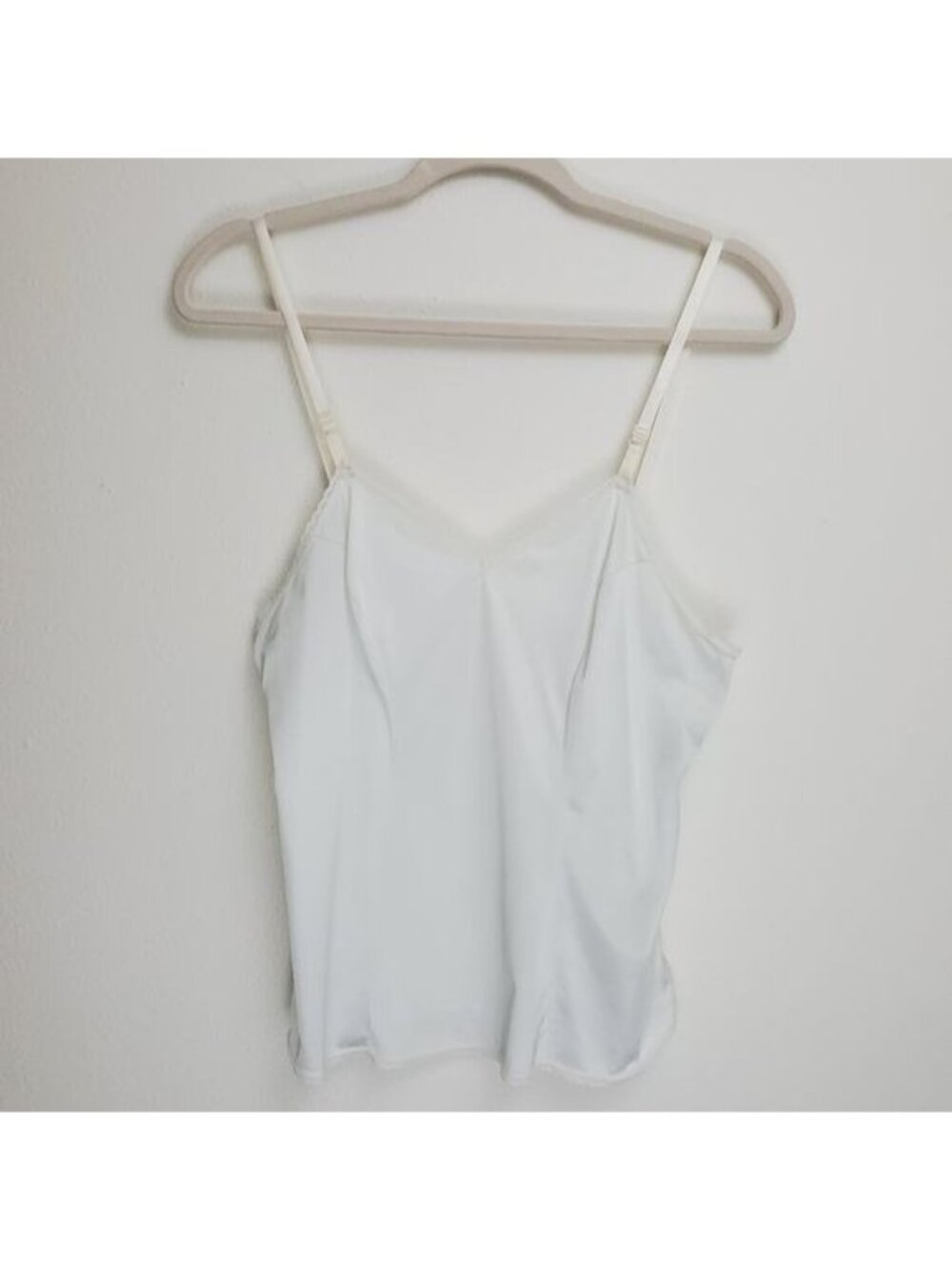 Vintage Vanity Fair micro lace trimmed white camisole